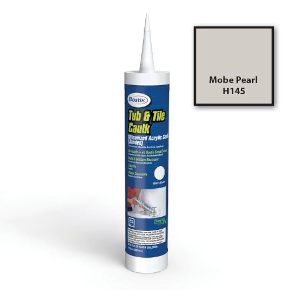Bostik MOBE Pearl Sanded Caulk 10oz, White, Waterproof, Tile